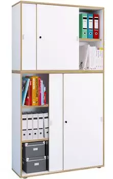 VCM Salia Schiebet&uuml;renschrank 5 OH, 100x183cm, wei&szlig;