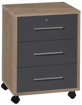 Mid.you Office Edition Rollcontainer 3 Schubladen, Sonoma Eiche/Anthrazit (001067006425)