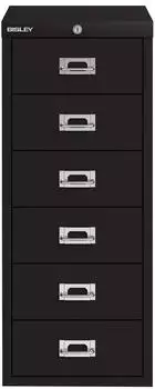 Bisley MultiDrawer Schubladenschrank, 6 Schubladen, DIN A4, schwarz, Metall (LA296633)