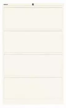 Bisley H&auml;ngeregistraturschrank DIN A4, doppelbahnig, 4 Sch&uuml;be, wei&szlig; (DF4696)