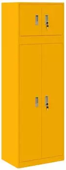 vidaXL Aktenschrank 2 Stk. senfgelb 60x40x180cm Stahl