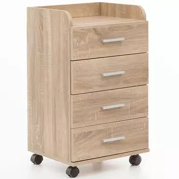 KADIMA DESIGN Rollcontainer WL5.749 4 Schubladen, Sonoma, 40x33x71cm (WL5.749)