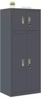 vidaXL Aufbewahrungsschrank 2 stk. Anthrazit 60 x 40 x 145 cm Stahl