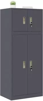 vidaXL Aktenschrank 2er-Set anthrazit 60x40x145cm Stahl