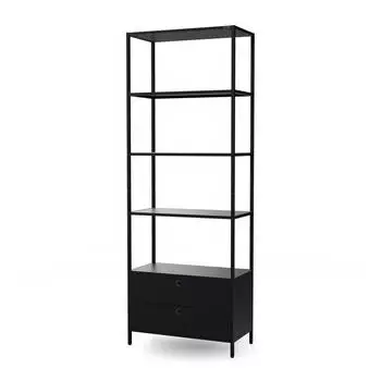 Jan Nowak B&uuml;roregal mit Schubladen, Metall, schwarz, 800&times;2200&times;400mm (2454)