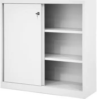 Bisley Schiebet&uuml;renschrank ECO 1200x430x1181mm, wei&szlig;, Metall (SD12112S696)