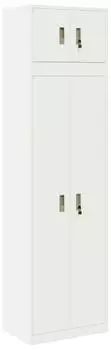 vidaXL Aktenschrank 2er-Set wei&szlig; 60x40x220cm Stahl