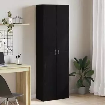 vidaXL B&uuml;roschrank schwarz Eichen-Optik 60x32x190cm Holzwerkstoff (3329298)