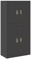 vidaXL Aufbewahrungsschrank 2 stk. Schwarz 80 x 40 x 160 cm Stahl