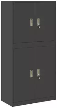 vidaXL Aufbewahrungsschrank 2er-Set schwarz 80x40x160cm, Stahl, abschlie&szlig;bar