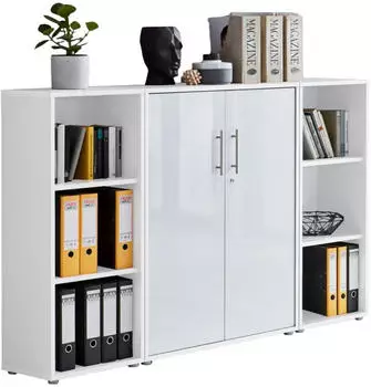 moebel-dich-auf TABOR 2 Aktenschrank wei&szlig;/wei&szlig; Hochglanz, abschlie&szlig;bar (VKE.TSW2WWhg)