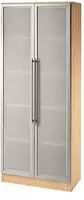 B&uuml;roschrank mit T&uuml;r PRIMO GRAY, 800 x 420 x 2128 mm, grau/Buche