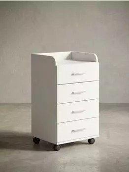 KADIMA DESIGN Rollcontainer 4 Schubladen, wei&szlig;, 40x33x71cm (WL5.748)