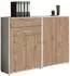 moebel-dich-auf TABOR 12 Aktenschrank 4 Türen & 2 Schubkästen, lichtgrau/Gold Harbor Oak (VKE.TSW12LGHO)