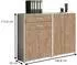 moebel-dich-auf TABOR 12 Aktenschrank 4 Türen & 2 Schubkästen, lichtgrau/Gold Harbor Oak (VKE.TSW12LGHO)