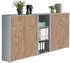 moebel-dich-auf TABOR 8 Aktenschrank 4 Türen, 3 offene Fächer, lichtgrau/Gold Harbor Oak (VKE.TSW8LGHO)