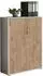 moebel-dich-auf TABOR 8 Aktenschrank 4 Türen, 3 offene Fächer, lichtgrau/Gold Harbor Oak (VKE.TSW8LGHO)