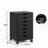Relaxdays Rollcontainer mit 7 Schubladen, schwarz, 45x69x40cm