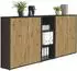 Mid.you Office Edition SW SET 8 Aktenschrank anthrazit/Eiche Artisan, 6 Fächer, 212,9x113,6x33cm