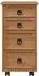vidaXL Corona Rollschrank mit Schubladen, honigbraun