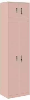 vidaXL Aktenschrank 2er-Set rosa 60x40x220cm Stahl