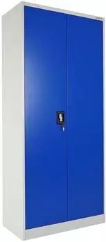 Proregal Elephant Fl&uuml;gelt&uuml;renschrank 2 T&uuml;ren, abschlie&szlig;bar, 180x80x40cm, blau/lichtgrau (PR_RDZ4-18)