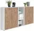 moebel-dich-auf TABOR 8 Aktenschrank weiß / Gold Harbor Oak, abschließbar (TSW8WGHO)