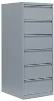 L&uuml;llmann Karteischrank DIN A5 quer zweibahnig grau 6 Schubladen 132x53x62cm 