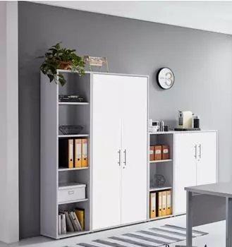 moebel-dich-auf TABOR 4 Aktenschrank abschlie&szlig;bar, lichtgrau/wei&szlig; matt (VKE.TSW4LWmatt)
