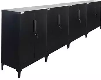 Proregal ELEPHANT Fl&uuml;gelt&uuml;renschrank mit Beinen, 2 T&uuml;ren, abschlie&szlig;bar, 103x80x40cm, schwarz (MRDZ5-07)