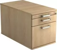 Rollcontainer 80cm 1 Schub 1 H&auml;ngeregistratur Schloss Chromgriff Eiche