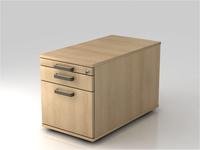 Rollcontainer 80cm 1 Schub 1 H&auml;ngeregistratur Schloss Streifengriff Eiche