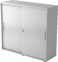 Hammerbacher Schiebet&uuml;renschrank Serie 9 3OH BxTxH 120x40x110cm Griff RE Grau/Grau