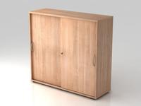 Hammerbacher-Schiebet&uuml;renschrank 3 OH BM Nussbaum/Nussbaum-V1753S/N/N/BM