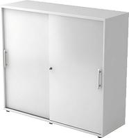 Hammerbacher Schiebet&uuml;renschrank Serie 9 3OH BxTxH 120x40x110cm Griff RE Wei&szlig;/Wei&szlig;