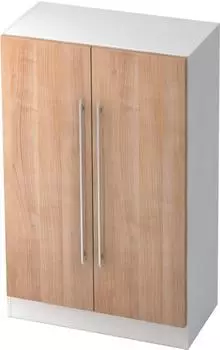 Hammerbacher Schrank 3 OH 80x42x127cm wei&szlig;/nussbaum (V7550/W/N/RE)