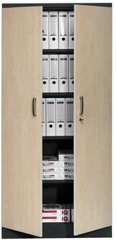 Gürkan Stahlschrank 195x92x42cm ahorn/schwarz