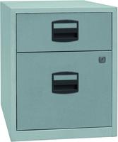 mobiler Beistellschrank PFA, 1 Universalschublade, 1 HR-Schublade, Farbe silber