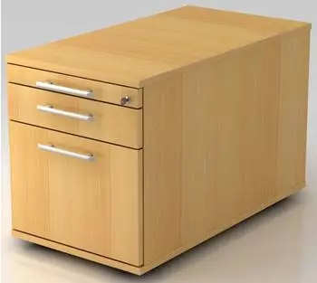 Hammerbacher TC20 Rollcontainer mit Hängeregister und Relinggriff Buche