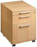 HAMMERBACHER AC20 Rollcontainer buche 3 Ausz&uuml;ge 42,8 x 58,0 x 59,0 cm