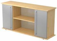 Hammerbacher-Sideboard 2 T&uuml;ren 166cm RE Ahorn/Silber-VSB2T/3/S/RE