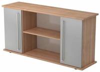 Hammerbacher-Sideboard 2 T&uuml;ren 166cm CE Nussbaum/Silber-VSB2T/N/S/CE