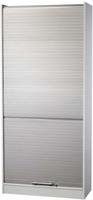 Hammerbacher Rollladenschrank Solid 5OH BxTxH 90x40x200,4cm Griff RE Grau/Silber