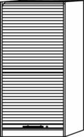 HAMMERBACHER Rollladenschrank Q-Line Relinggriff aus Kunststoff braun 90 cm x 200.4
