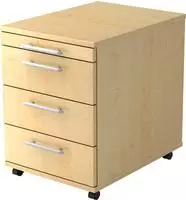 Hammerbacher-Rollcontainer 58cm,3 Sch&uuml;be RE Ahorn-V1606/3/3/RE