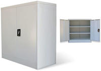 vidaXL Aktenschrank mit 2 T&uuml;ren Grau 90 cm Stahl