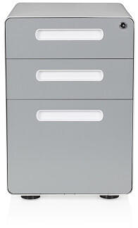 HJH Office Small Cabinet With Wheels White/Grey