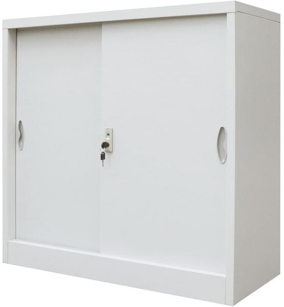 vidaXL Sliding Door Office Cabinet, Grey