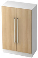 Schrank Solid 3OH BxTxH 80x42x127cm Griff CE Wei&szlig;/Eiche