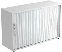 Hammerbacher Rolladenschrank 2 OH BxTxH 120x40x74,8cm Griff RE Wei&szlig;/Silber